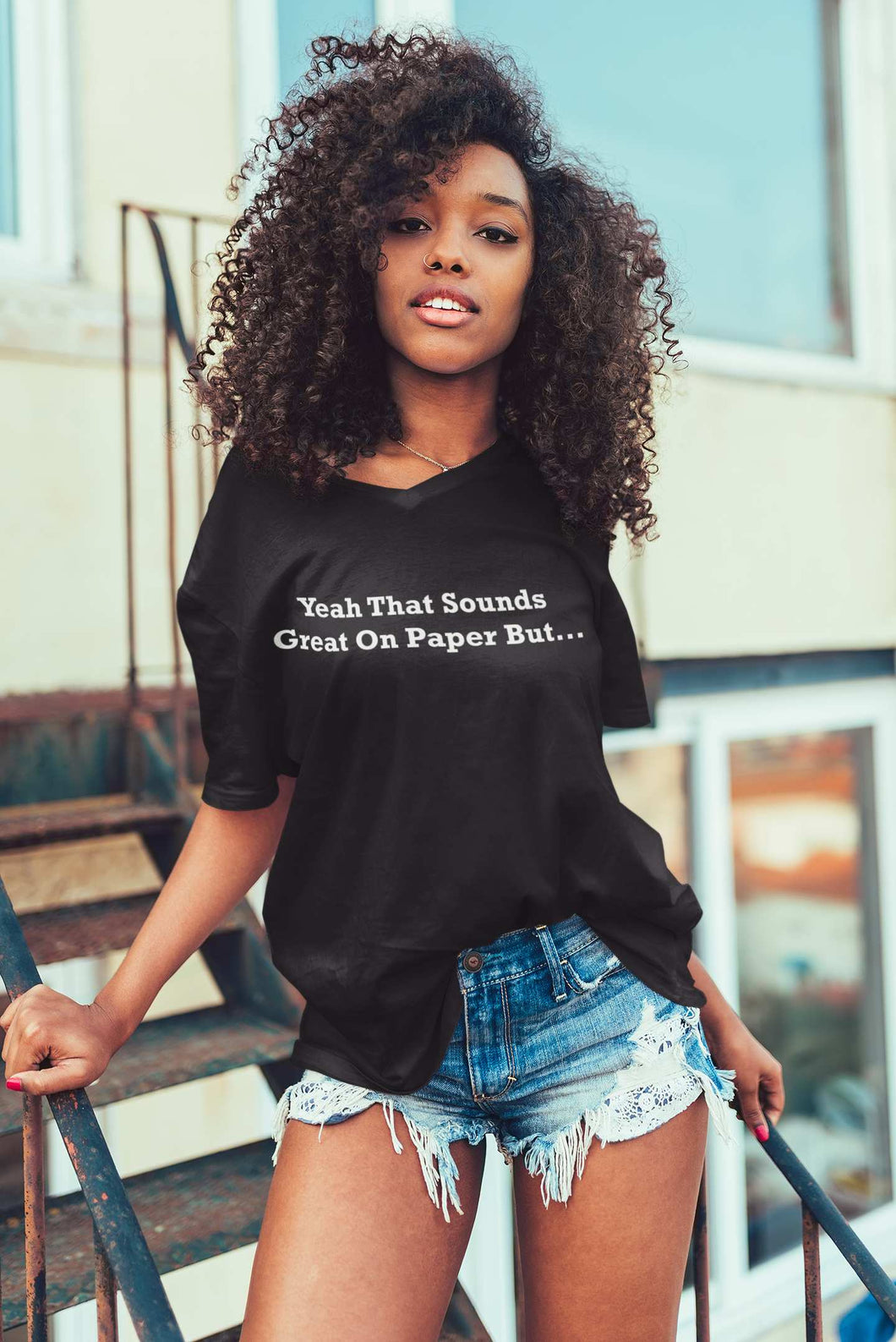 Yeah That Sounds Great On Paper But... White Font Unisex Classic T-Shirt
