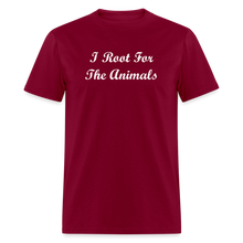 Load image into Gallery viewer, I Root For The Animals White Font Unisex Classic T-Shirt - burgundy
