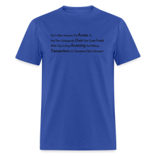 Load image into Gallery viewer, Love funds Black Font Unisex Classic T-Shirt - royal blue

