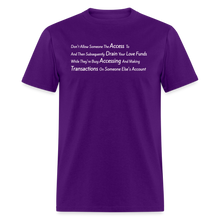Load image into Gallery viewer, Love Funds White Font Unisex Classic T-Shirt - purple
