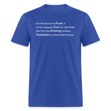 Load image into Gallery viewer, Love Funds White Font Unisex Classic T-Shirt - royal blue
